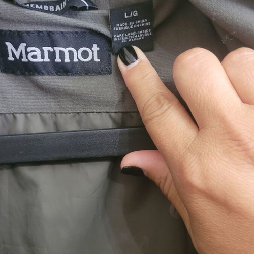 Marmot waterproof membrain hiking jacket with hood, large