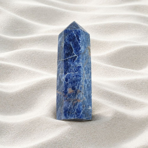 Decorative desk obelisk with sodalite stone