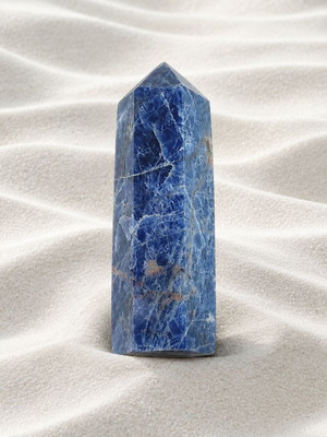 Decorative desk obelisk with sodalite stone