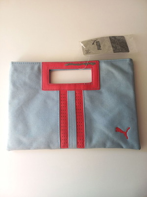 Puma Handbag like new, turquoise and red fabric