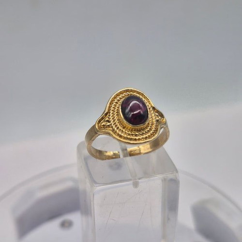 Red Garnet Crystal Brass Ring new