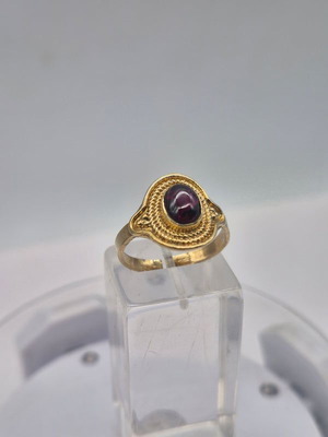 Red Garnet Crystal Brass Ring new