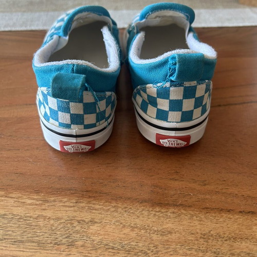 Vans kids' sneakers turquoise checkerboard size 26