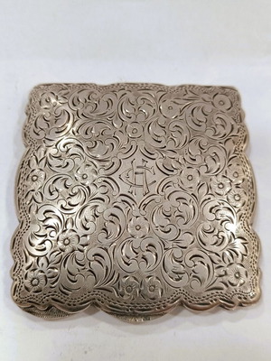 Sterling Silver 925 Powder Compact like new, Art Deco design