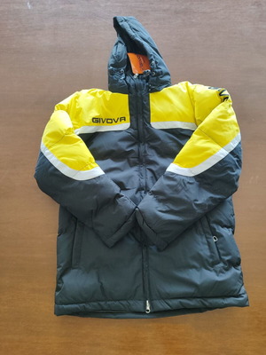 Givova Antartide winter jacket new, yellow and black, size XS