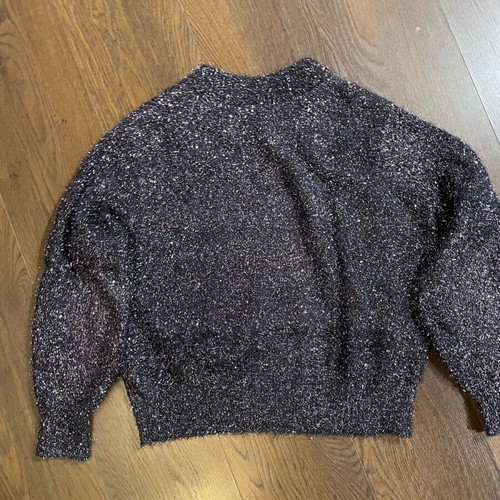 H&M sweater black with silver thread oversize XS like new