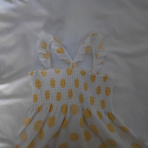 Orchestra dress like new, long, size 116 cm, white and yellow