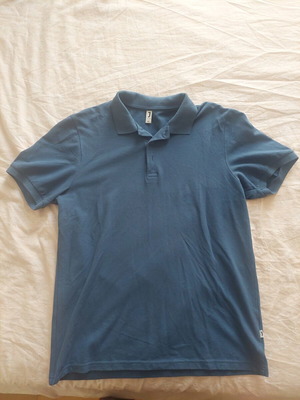Men's polo shirt, petrol blue, size XL
