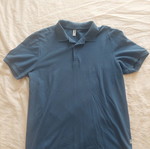 Men's polo shirt, petrol blue, size XL