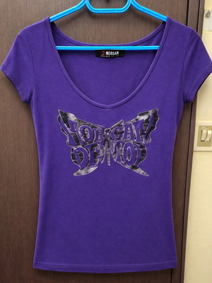 Morgan short-sleeve top used, purple with silver details