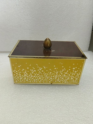 Tin coffee storage box used, old