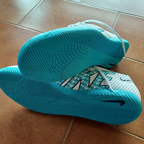 Nike Mercurial athletic shoes like new, size 45, white and turquoise