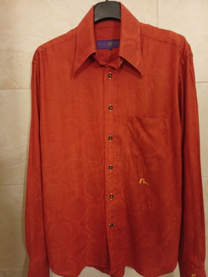 Evisu Deluxe shirt used, size L, red, made in Japan
