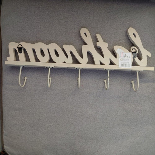 Cottage bathroom hanger Clayre &Eef new, cream color, wooden