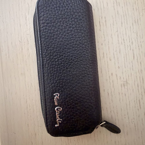 Pierre Cardin leather key case, black, genuine leather