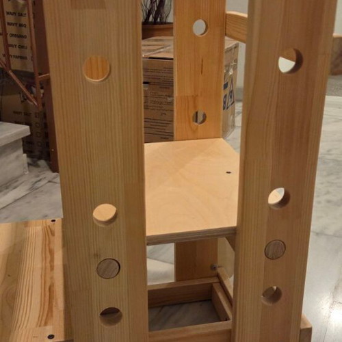 Montessori Learning Tower new, handmade wooden with wheels