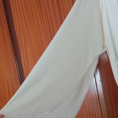 Shein satin blouse with wide batwing sleeves, cream