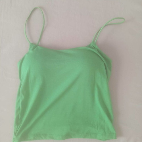 Sleeveless top, green, size S