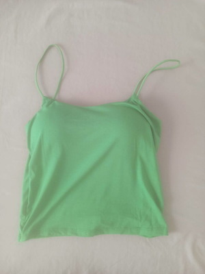 Sleeveless top, green, size S