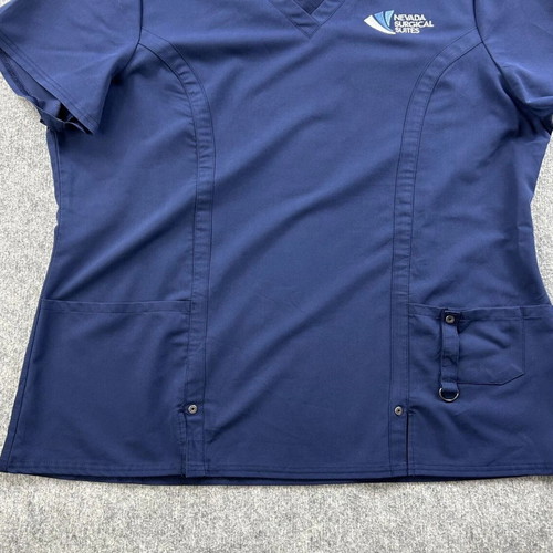 Dickies scrubs nurse work blouse XL blue with pockets used