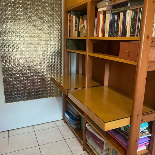 Laro bookcase like new walnut wood with desks and drawers
