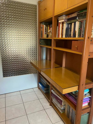 Laro bookcase like new walnut wood with desks and drawers