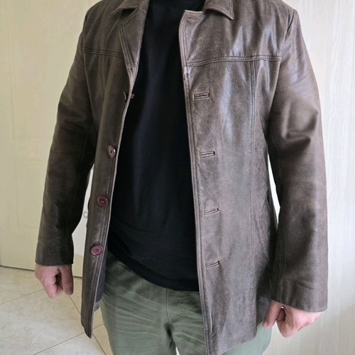 Leather coat brown medium used