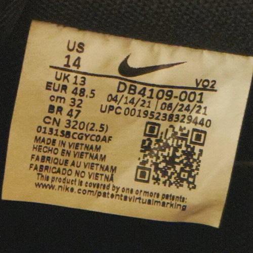 Nike Air Force 1 Luxe size 48.5 like new black leather casual shoes