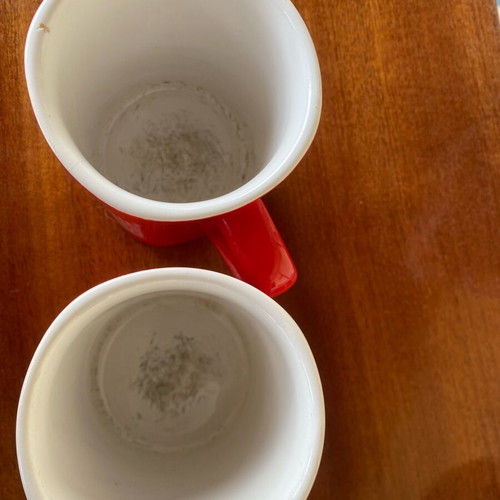 Nescafe mugs used, collectible, red, Christmas, pack of 2