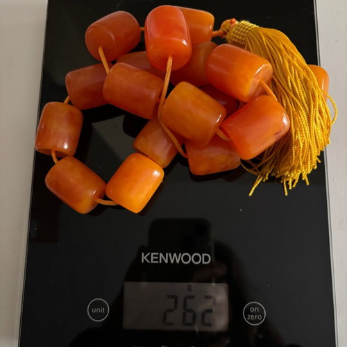 Worry beads used, orange color