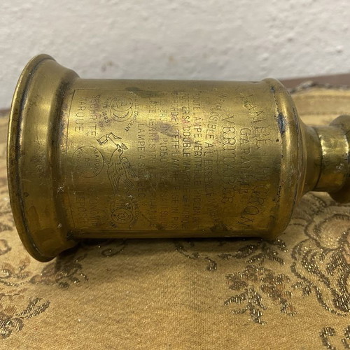 Kerosene lamp used, brass, 1885