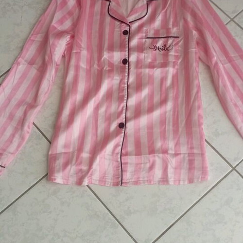 Pink satin pajamas like new, size S