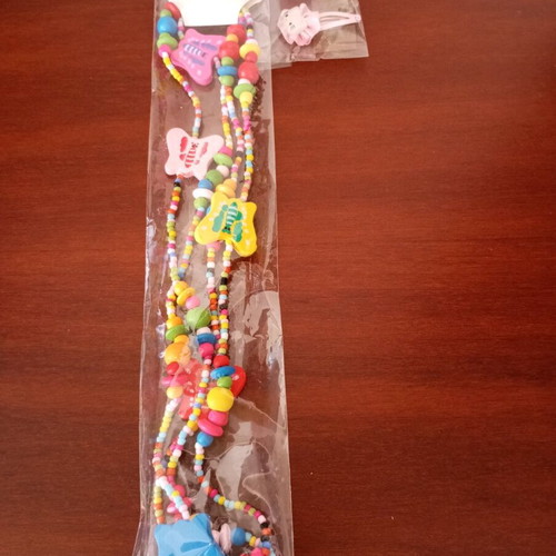Children's necklace new with colorful hair clips