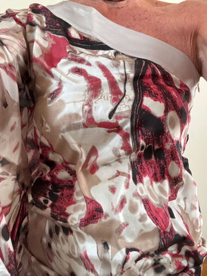 Gabriella Rocha Silk Blouse 100% One Shoulder, Long Sleeve, Like New