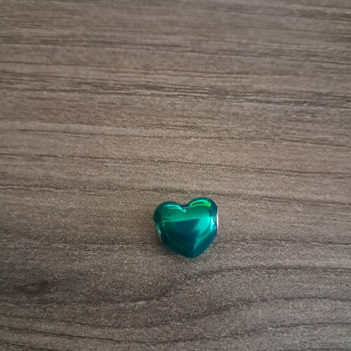 Pandora heart charm with green enamel, like new