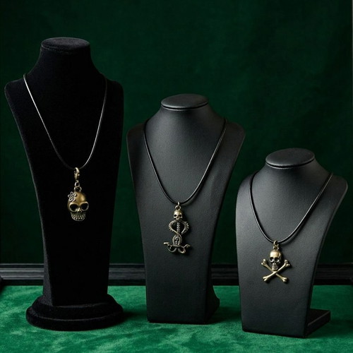 Skull necklaces set of 3 new, silver and gold colors