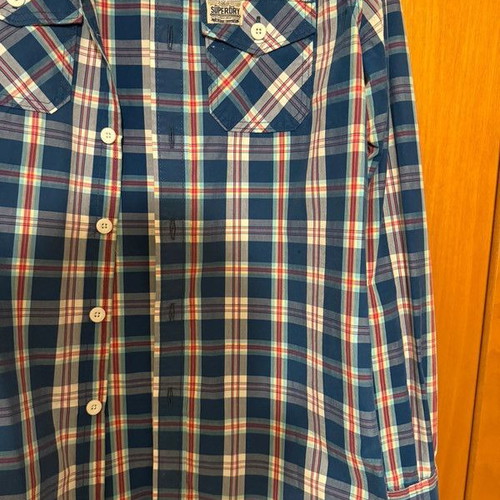 Superdry men's shirt like new, size M, white and blue