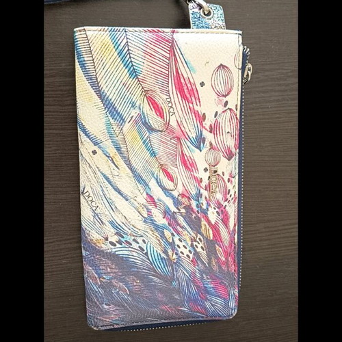 Doca Large Wallet with Compartments like new, white and blue