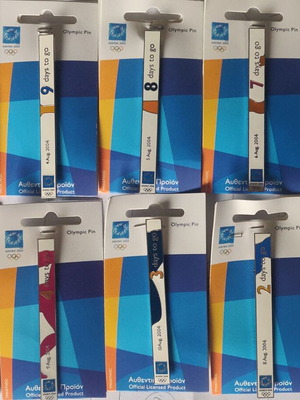 Σετ 10 συλλεκτικά pins αντίστροφης μέτρησης «Δρομέας» Αθήνα 2004
