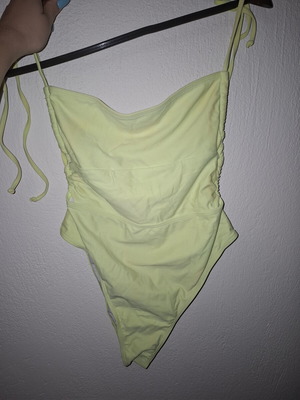 Shein one-piece swimsuit, neon yellow faded