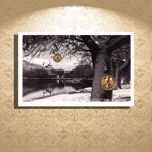 Postcard Ioannina snowy used, winter landscape