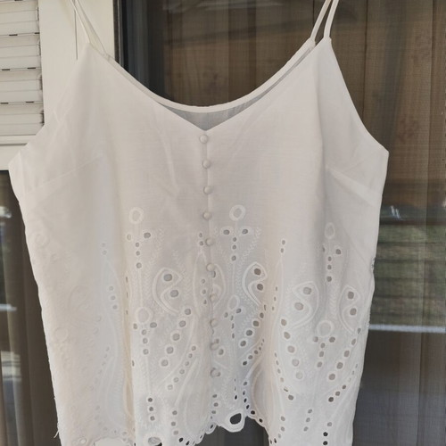Shein white top with straps like new XL