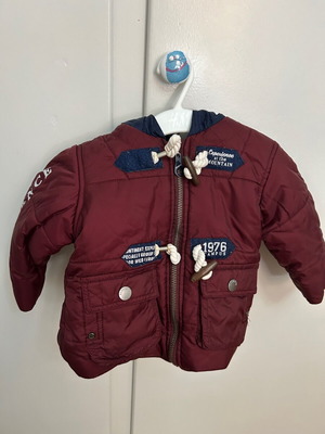 Children's jacket 1 year old blue with burgundy like new