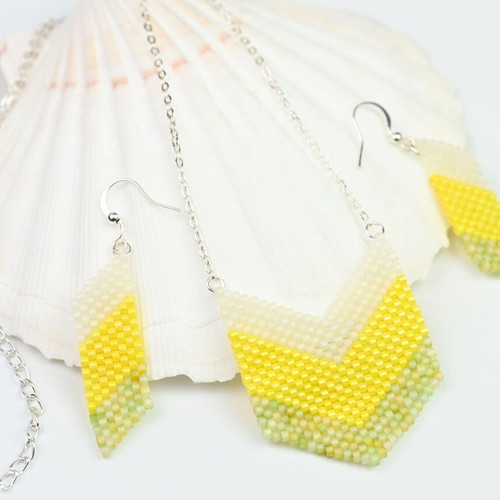 Lemon Freshness jewelry set custom made, necklace and earrings