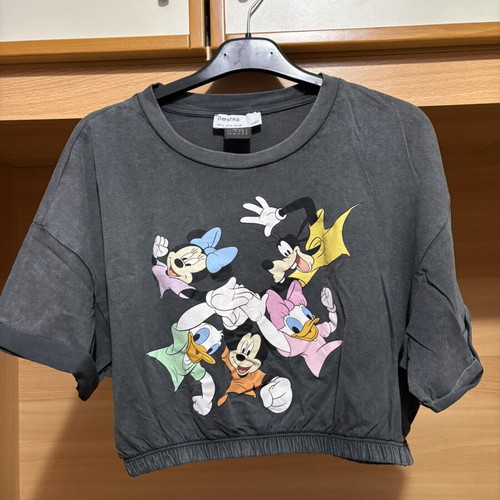 Mickey Mouse Short Sleeve T-shirt like new, Bershka, size S, gray
