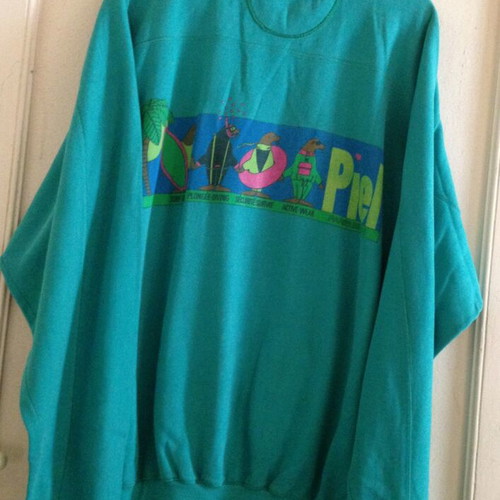 Vintage Piel Paris Beach sweatshirt used, multicolor green
