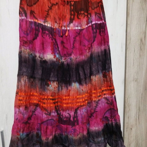 Aristoteli Bitsiani long cotton skirt with patchwork elements like new