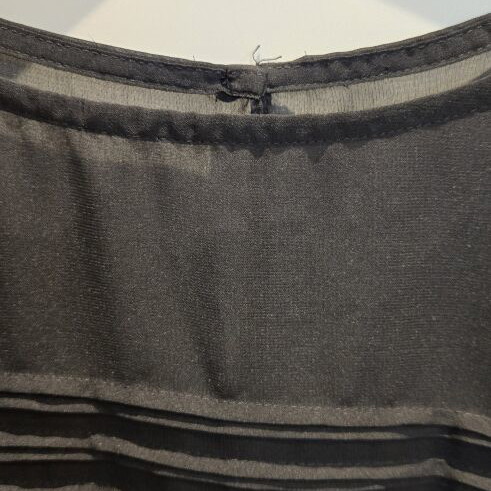 Terranova black blouse with sheer and ruffles