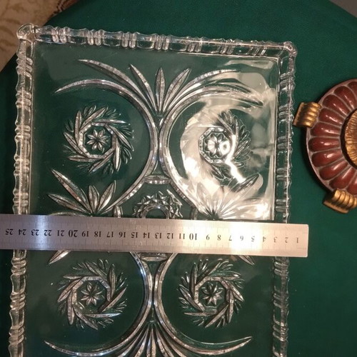 Walther Glass Crystal Serving Tray like new, 31x24 cm