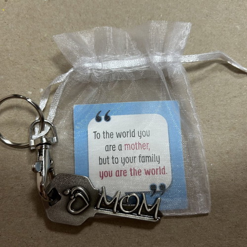 Key2Bme Inspirational Key-Shaped Keychain Mom New Silver